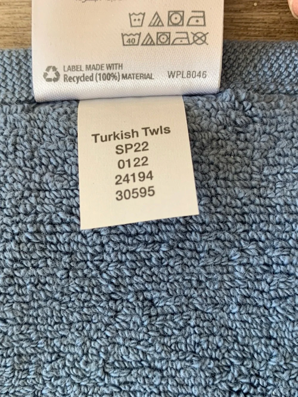 New $60 Hotel Collection Slate Blue Turkish Bath Mat